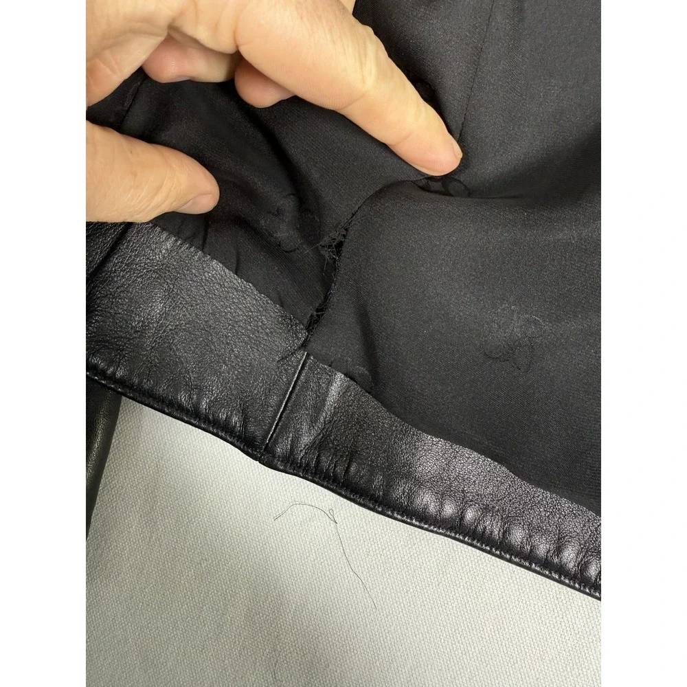 Coach Leather Moto Jacket Black Women's 0 Lamb Skin Full Zip